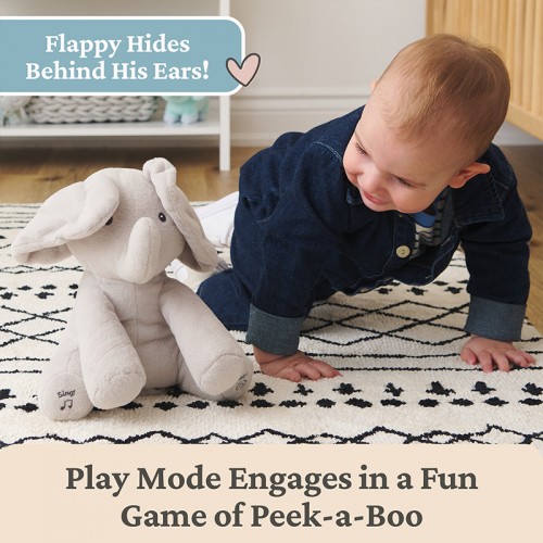 Gund Flappy the Elephant  Animated Plush Toy 12"| 0 month+ | Peek-a-boo Plush Toy | Baby Soft Toy | Stuffed Toy